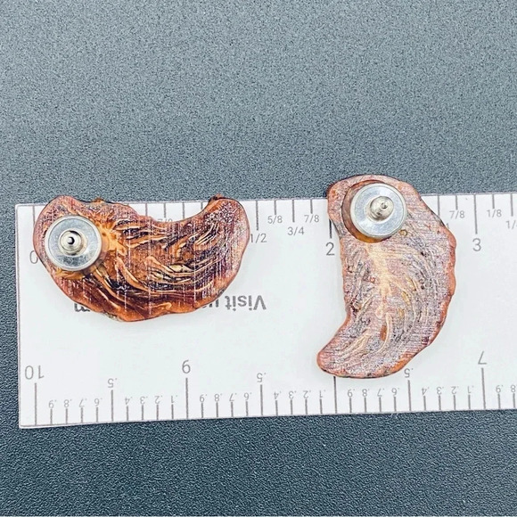 Unique Pinecone Resin Earrings Pierced - Picture 7 of 7